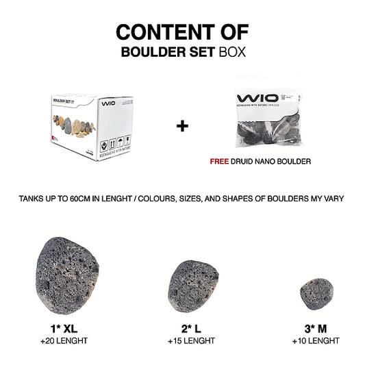 WIO Druid boulder set - 1xXL, 2xL, 3xM, 1x nano bag